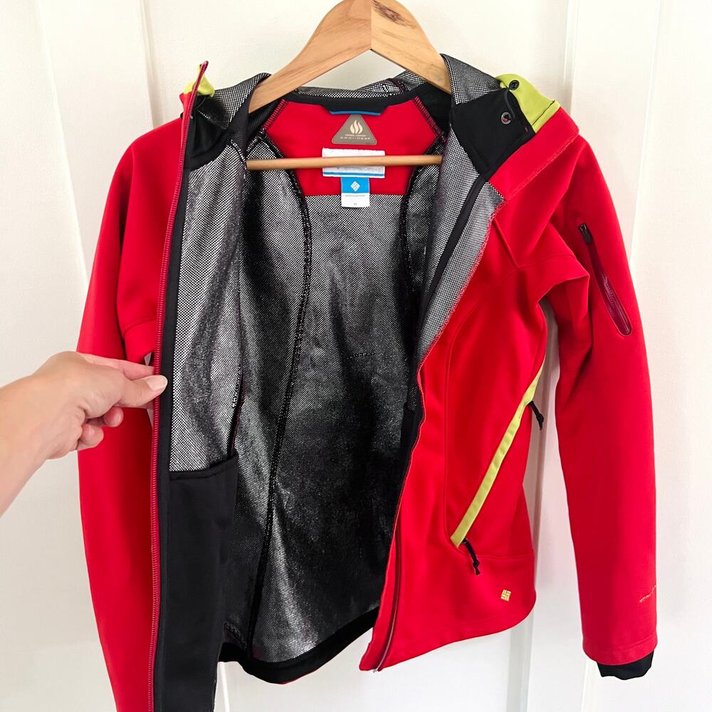 Columbia Omniheat Titanium Red Hooded Zip Jacket Women's Medium - Picture 5 of 6